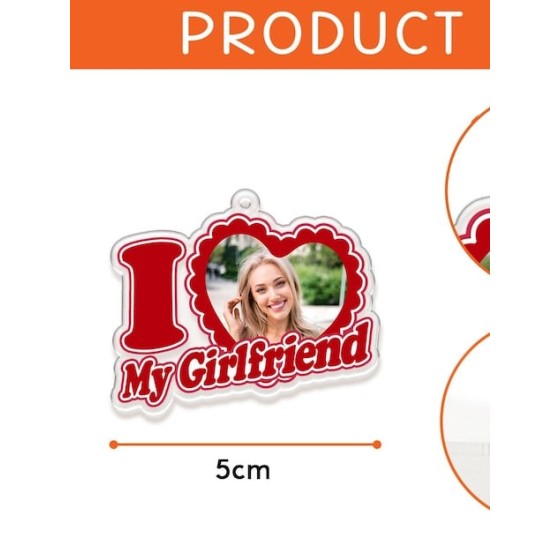 I Love My Girlfriend Photo Creative Keychain